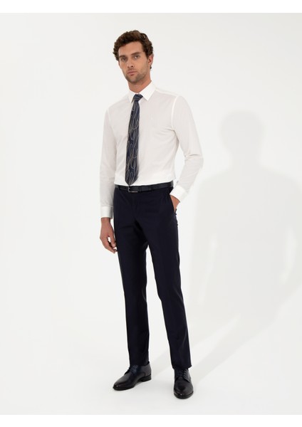 Erkek Lacivert Slim Fit Kumaş Pantolon 50259101-VR033