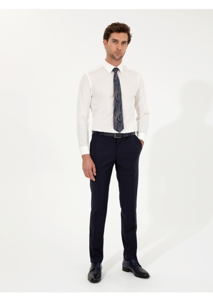 Erkek Lacivert Slim Fit Kumaş Pantolon 50259101-VR033 modelleri