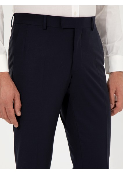 Erkek Lacivert Slim Fit Kumaş Pantolon 50259101-VR033 indirimleri