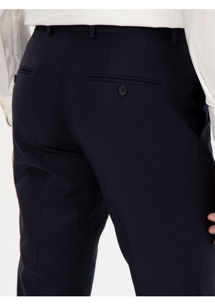 Erkek Lacivert Slim Fit Kumaş Pantolon 50259101-VR033