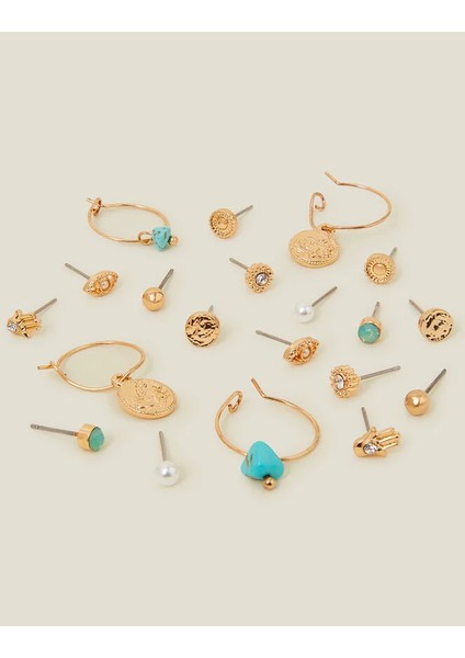 Coin ve Halka Küpe Set x 10