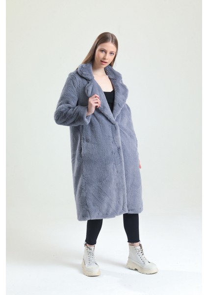 Ingiliz Yaka Peluş Kürk Manto indirimleri