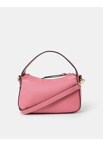 Curved Handheld Çanta Pembe