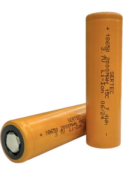 18650 3.7V 2000 Mah 15C Li-Ion Şarjlı Pil