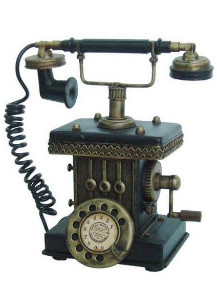 Dekoratif Metal Telefon Kumbaralı Kumbara Biblo Hediyelik