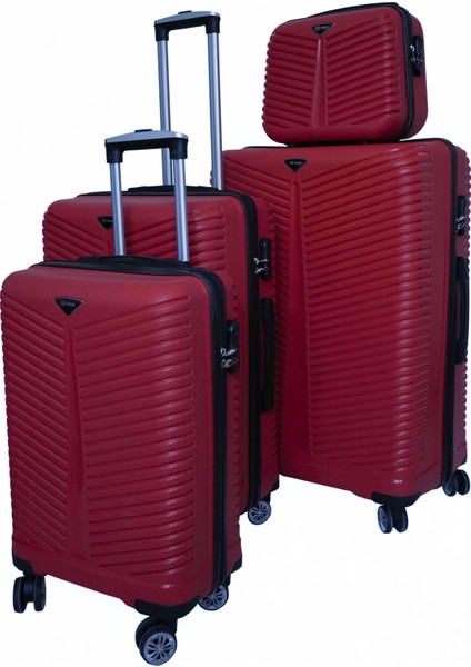 Pp V Model Kırmızı 4'lü Valiz Set
