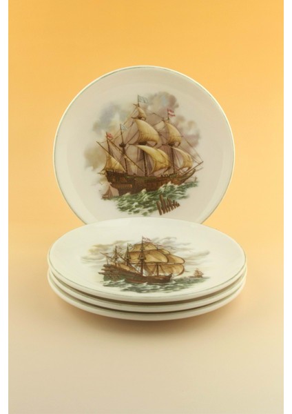 Retro Gemi 4 Parça Pasta Tabağı fiyatları