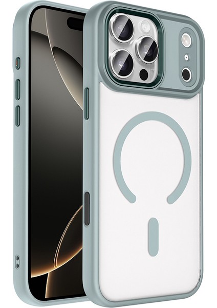 Iphone 17 Pro Max Kılıf Krom Mika Magsafe Arkası Şeffaf Hassas Butonlu Mat Yumuşak Renkli Kenarlı
