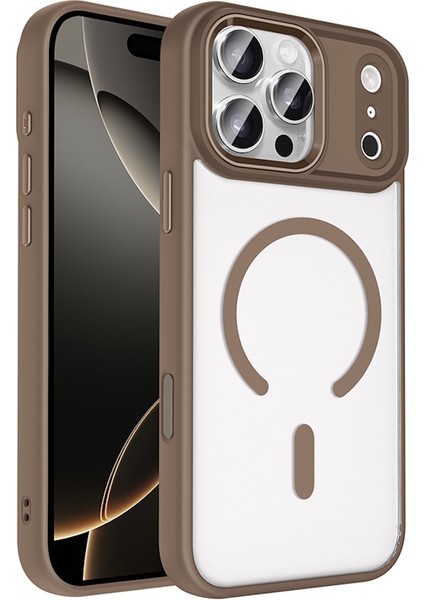 Iphone 17 Pro Max Kılıf Krom Mika Magsafe Arkası Şeffaf Hassas Butonlu Mat Yumuşak Renkli Kenarlı