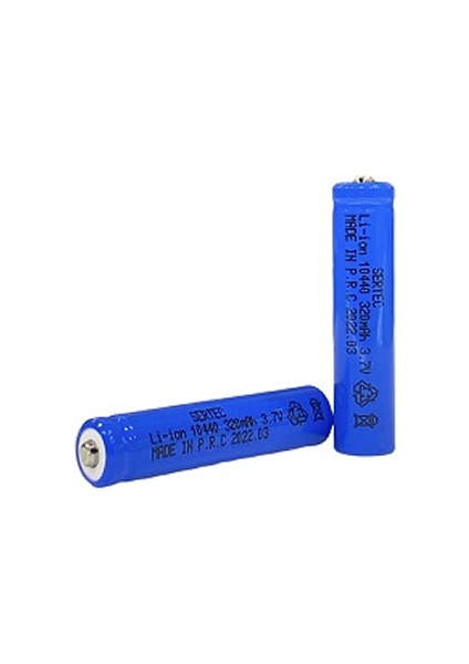 3.7V Li-Ion 10440 - 320 Mah 1c Şarjlı Pil Başlı