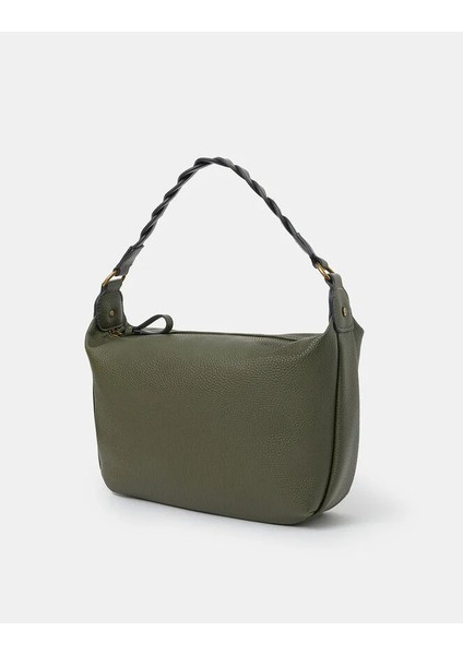 Örgülü Kulplu Omuz Çantası Yeşil fiyatları