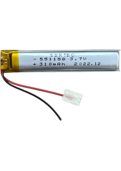 551158 3.7V 310 Mah Li-Polymer Pil DEVRELI/1.5A