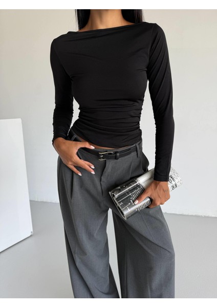 Kadın Uzun Kollu Siyah Vücudu Saran Bluz fiyatları