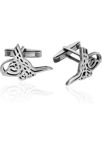 925 Ayar Gümüş Tuğra Kol Düğmesi CFL98121002
