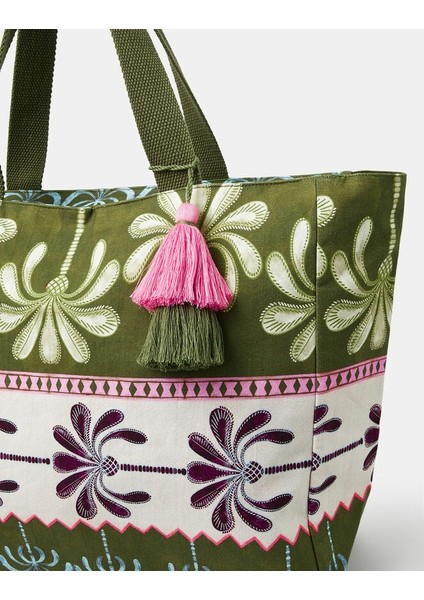 Palmiye Desenli Plaj Çantası modelleri