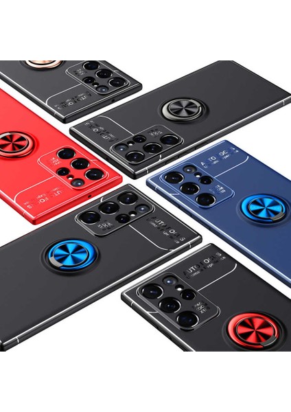 Galaxy S22 Ultra Kılıf Omsy Ravel Silikon Kapak-Kırmızı indirimleri