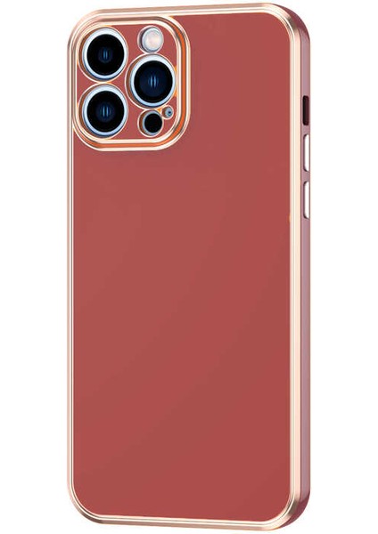 iPhone 13 Pro Kılıf Omsy Bark Kapak-Kahverengi