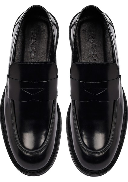 Erkek Siyah Deri Casual Loafer 25WFD750522