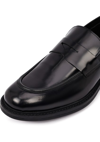 Erkek Siyah Deri Casual Loafer 25WFD750522