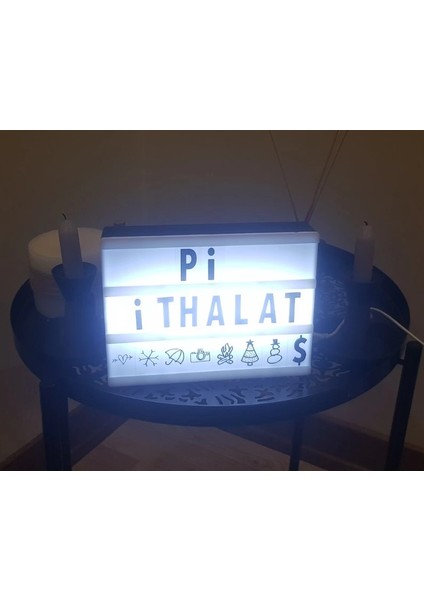 Cinematic Harflerle Işıklı Mesaj Veren Light Box LED Pano A4 fiyatları