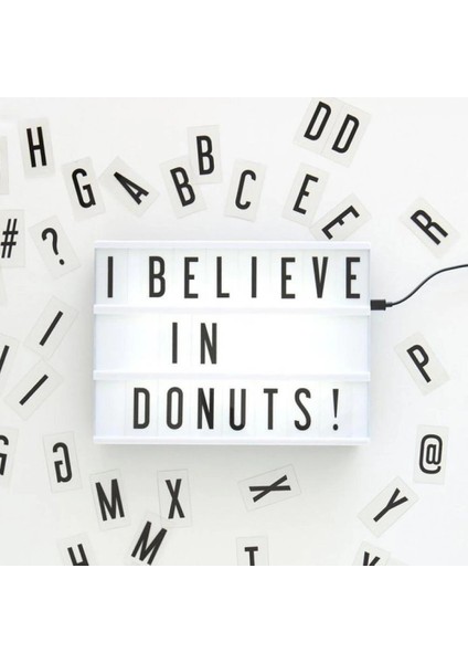 Cinematic Harflerle Işıklı Mesaj Veren Light Box LED Pano A4 modelleri