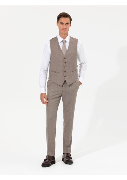 Erkek Bej Slim Fit Yelek 50257927-VR011 modelleri