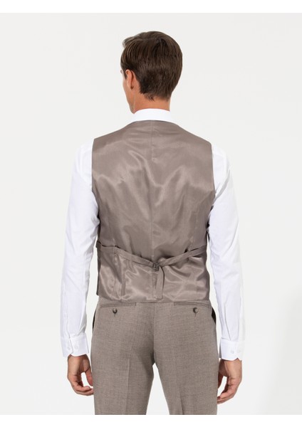 Erkek Bej Slim Fit Yelek 50257927-VR011 indirimleri