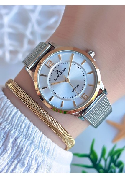 Çelik Kordon 3 Atm Suya Dayanıklı Özel Tasarım Kadın Kol Saat+Bileklik VS.BLKT.0595