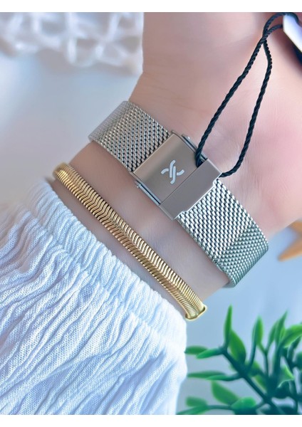 Çelik Kordon 3 Atm Suya Dayanıklı Özel Tasarım Kadın Kol Saat+Bileklik VS.BLKT.0595 modelleri