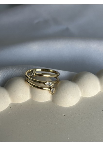 Yaprak Desen Taşlı Yüzük fiyatları