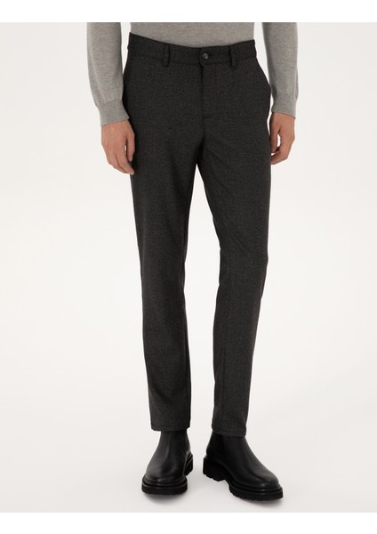 Erkek Siyah Slim Fit Kanvas Pantolon 50317275-VR046 fiyatları