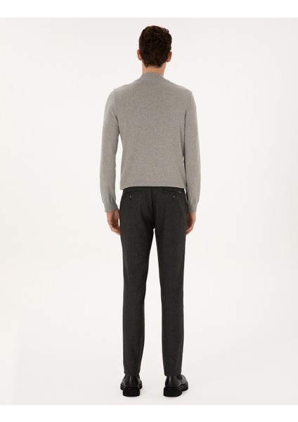 Erkek Siyah Slim Fit Kanvas Pantolon 50317275-VR046 fırsatları