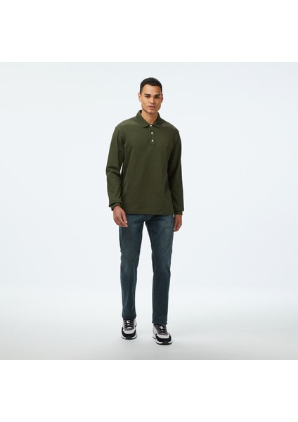 Erkek Yeşil Classic Fit Uzun Kollu Polo Yaka T-Shirt K57042T.3FB modelleri