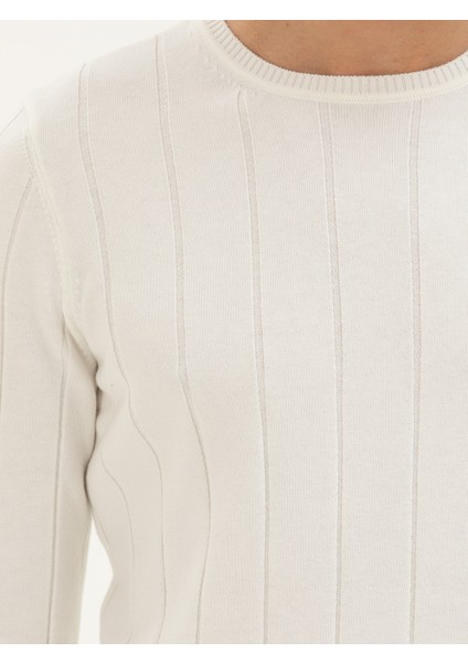 Erkek Ekru Regular Fit Kazak 50279607-VR019