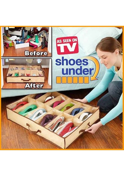 Ayakkabı Saklama Çantası 12 Bölmeli Shoes Under modelleri