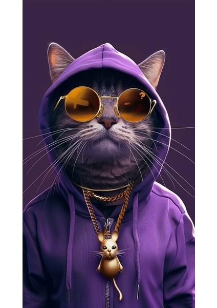 Cool Kedi V14 Ev Duvar Salon Güzellik Salonu Ofis Dükkan Dekarasyon Kanvas Tablo fiyatları