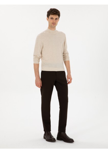 Erkek Koyu Kahverengi Slim Fit Kanvas Pantolon 50308713-VR084 modelleri