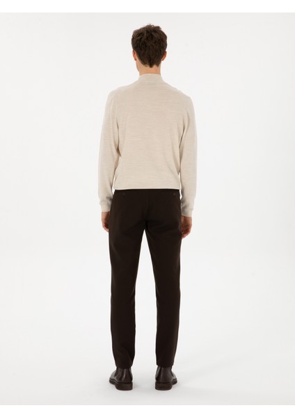 Erkek Koyu Kahverengi Slim Fit Kanvas Pantolon 50308713-VR084 indirimleri