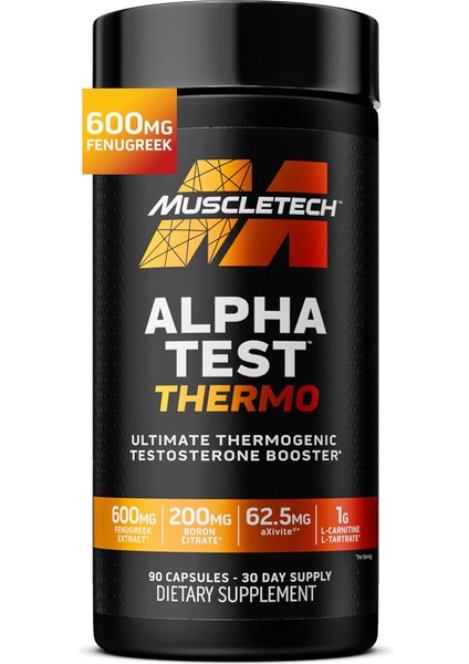 Thermogenic Testosterone Booster For Men Alphatest Thermo Tribulus Terrestris 90 Caps