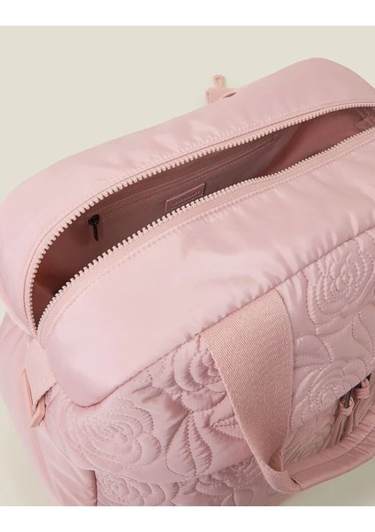 Gül Nakışlı Seyahat Çantası Pembe modelleri