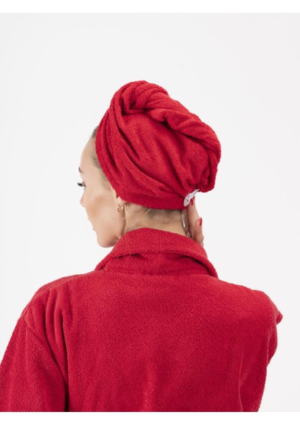 Cottonverse 3'lü Bornoz Seti - %100 Pamuk Bornoz , Saç Bonesi , Saç Bandı Unısex modelleri