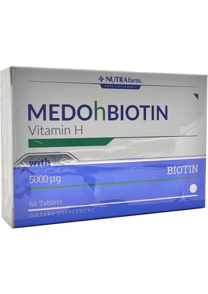 Medohbiotin Biotin 5 Mg 60 Tablet Biotin Takviyesi