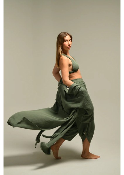 Organik Pamuk Baggy Şalvar Pantolon Yoga Pantolonu modelleri