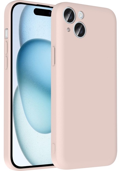 iPhone 15 Plus Kılıf Kamera Korumalı Kartlık Hazneli Omsy Vitra Kapak - Pembe