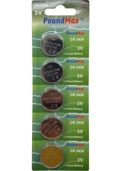 5 Adet 2430 CR2430 DL2430 3V Poundmax Lityum Düğme Pil, Uzun Raf Ömrü, Küçük Elektronik Cihazlar Için Uzaktan Kumandalar, Teraziler, Akıllı Ev Cihazları, Ölçüm Cihazları ve Hesap Makineleri fırsatları