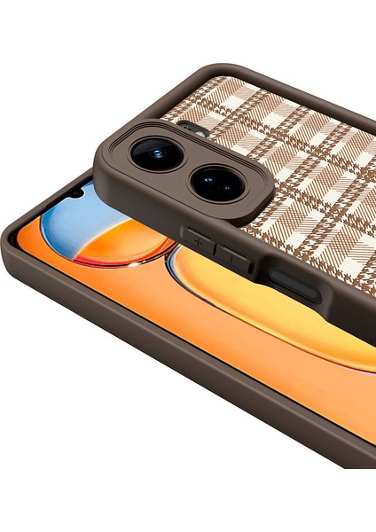 Xiaomi Poco C65 Kılıf Kamera Korumalı Baskılı Arka Yüzey Omsy Klas Kapak-Siyah indirimleri