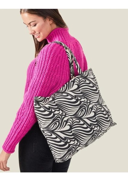 Prınted Swırl Shoppe Black Whıte fırsatları
