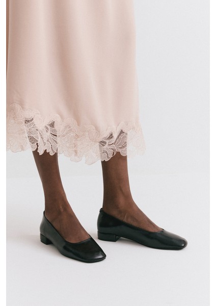 Babet 2530 - Mini Topuklu Acı Kahve Kadın Babet