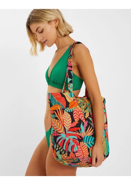 Tropıcal Prınted Shopper Red