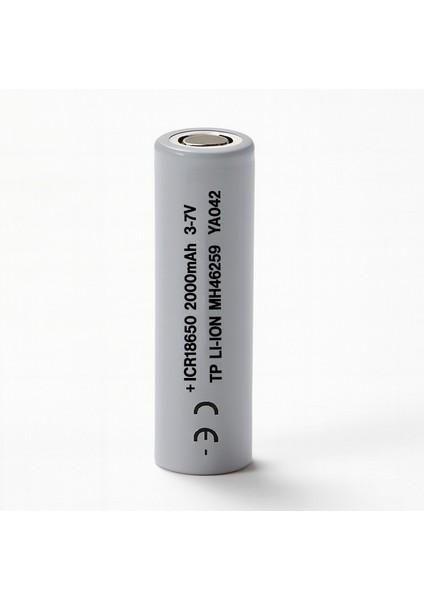 1cr 18650 Gri Şarjlı Batarya Pil 3.7V 2000 Mah Li-Ion Uzun Ömürlü Yüksek Kapasite Şarj Edilir